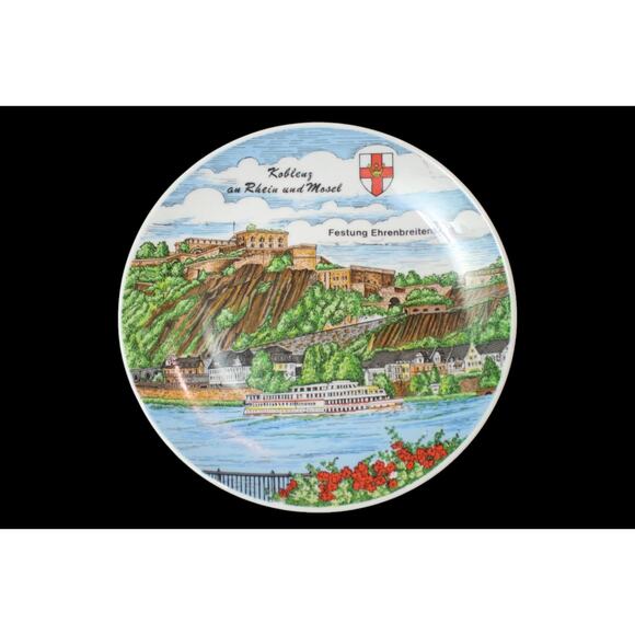 Kleiberg Bavaria Koblenz Rhein Uud Mosel Porcelain Decor Plate Made in Germany - Picture 1 of 4